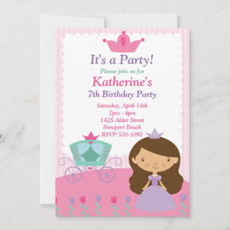 Invitación a fiesta de cumpleaños de la princesa