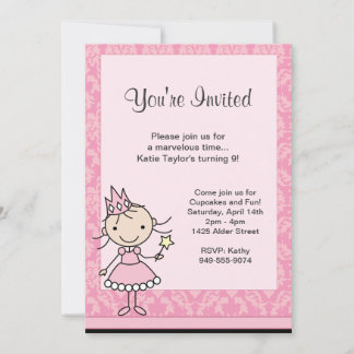 Invitación a fiesta de cumpleaños de la princesa