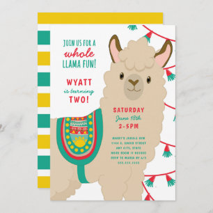 Invitación a fiesta de cumpleaños de Llama, género