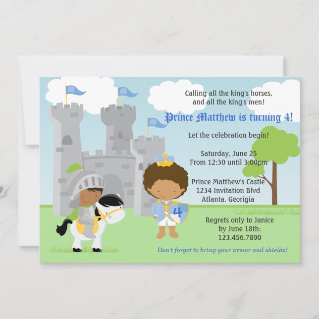 Invitación a fiesta de cumpleaños de los niños Prí (Anverso)