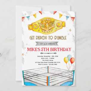 Invitación a fiesta de cumpleaños de lucha libre