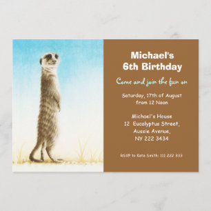 Invitación a fiesta de cumpleaños de Meerkat