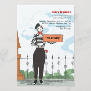 Invitación a fiesta de cumpleaños de Mime Adore