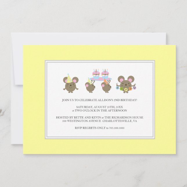 Invitación a fiesta de cumpleaños de Mini Mouse (Anverso)