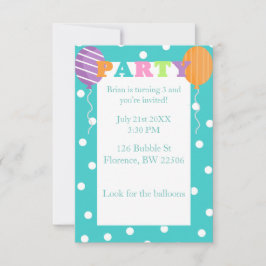 Invitación a Fiesta de cumpleaños de niños colorid