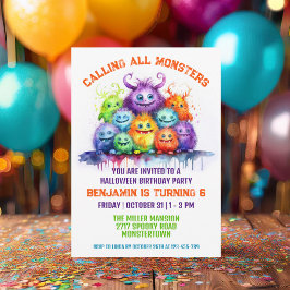 Invitación a fiesta de cumpleaños de niños con mon