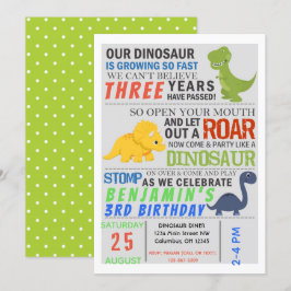 Invitación a Fiesta de cumpleaños de niños de dino