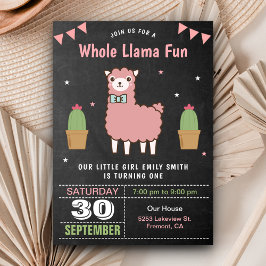 Invitación a fiesta de cumpleaños de niños de Llam