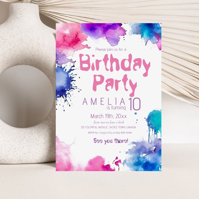 Invitación a fiesta de cumpleaños de niños moderno (Subido por el creador)