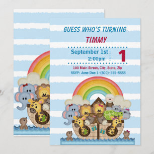 Invitación a fiesta de cumpleaños de Noah Ark Boy