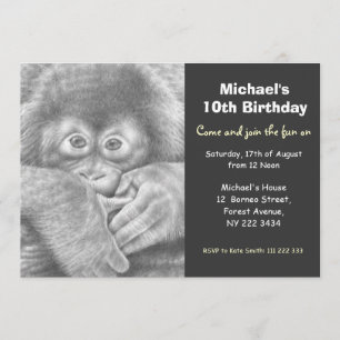 Invitación a fiesta de cumpleaños de Orangutan, be