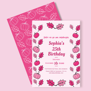 Invitación a fiesta de cumpleaños de otoño