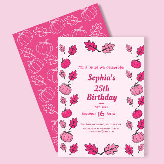 Invitación a fiesta de cumpleaños de otoño