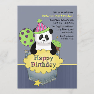 Invitación a fiesta de cumpleaños de Pocket Panda