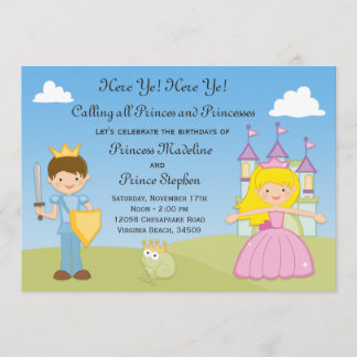 Invitación a fiesta de cumpleaños de Príncipe y Pr