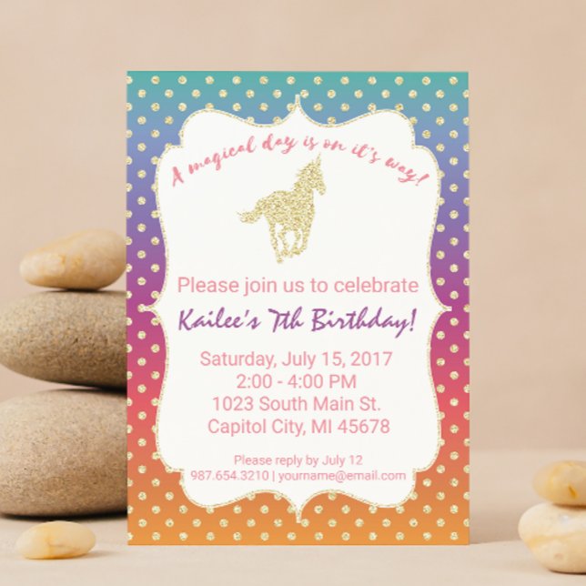 Invitación a fiesta de cumpleaños de Purpurina de  (Subido por el creador)