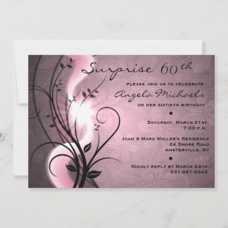 Invitación a fiesta de cumpleaños de Rosa Swirls