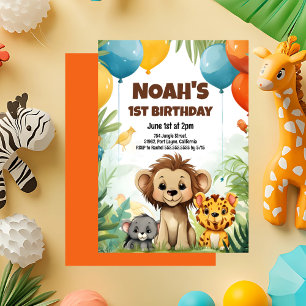 Invitación a fiesta de cumpleaños de Safari en la