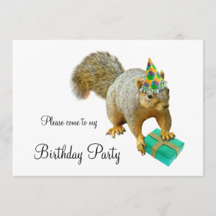 Invitación a fiesta de cumpleaños de Squirrel
