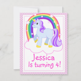 Invitación a fiesta de cumpleaños de unicornio