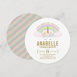 Invitación a fiesta de cumpleaños de Unicornio Pur