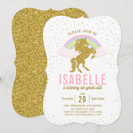Invitación a fiesta de cumpleaños de Unicornio Pur