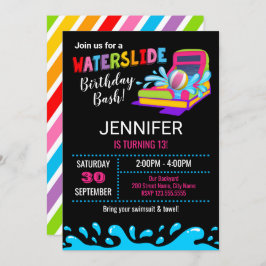 Invitación a fiesta de cumpleaños de Waterslide