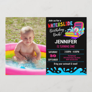 Invitación a fiesta de cumpleaños de Waterslide