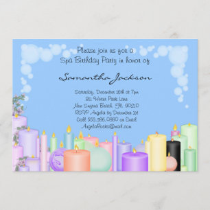 Invitación a fiesta de cumpleaños del Candle Spa