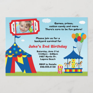 Invitación a fiesta de cumpleaños del carnaval