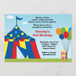 Invitación a fiesta de cumpleaños del carnaval