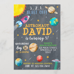 Invitación a fiesta de cumpleaños del espacio acua