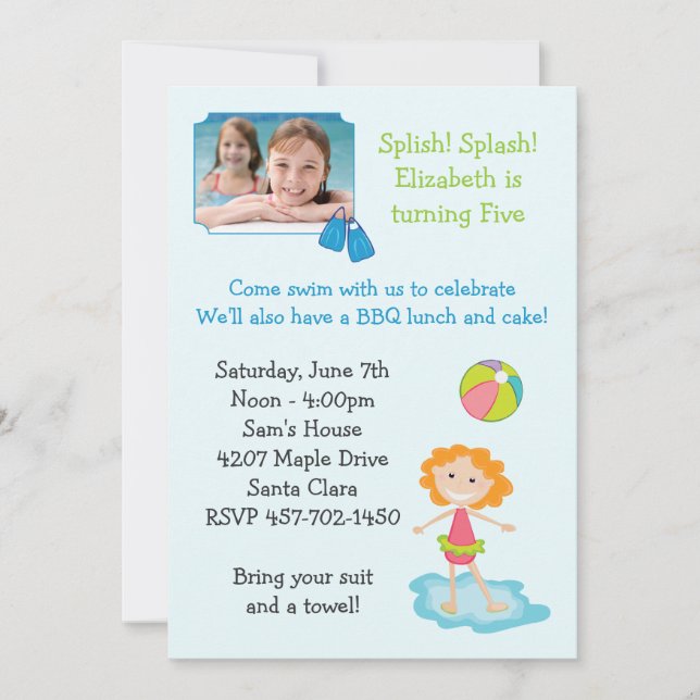 Invitación a fiesta de cumpleaños del Fiesta del g (Anverso)