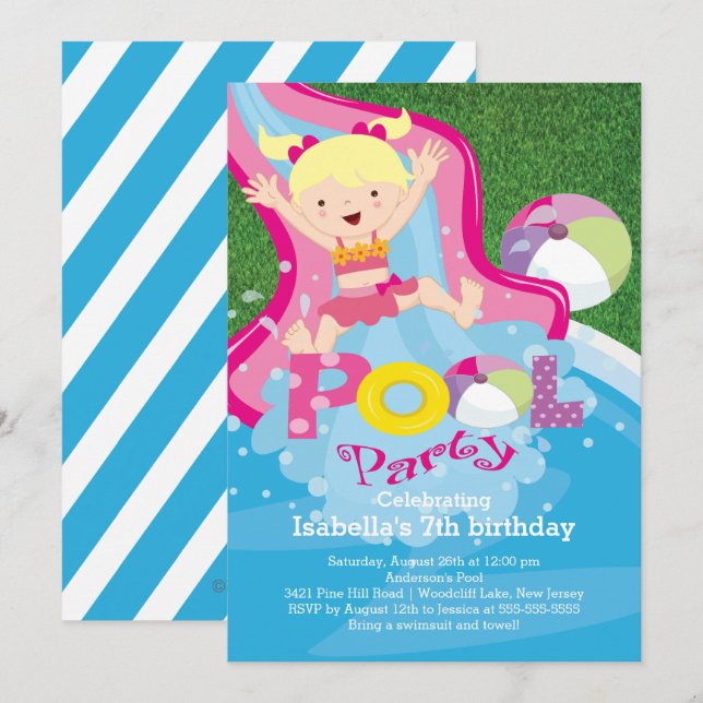 Invitación a fiesta de cumpleaños del grupo de Chi (Anverso / Reverso)