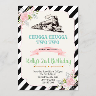 invitación a fiesta de cumpleaños del tren chica