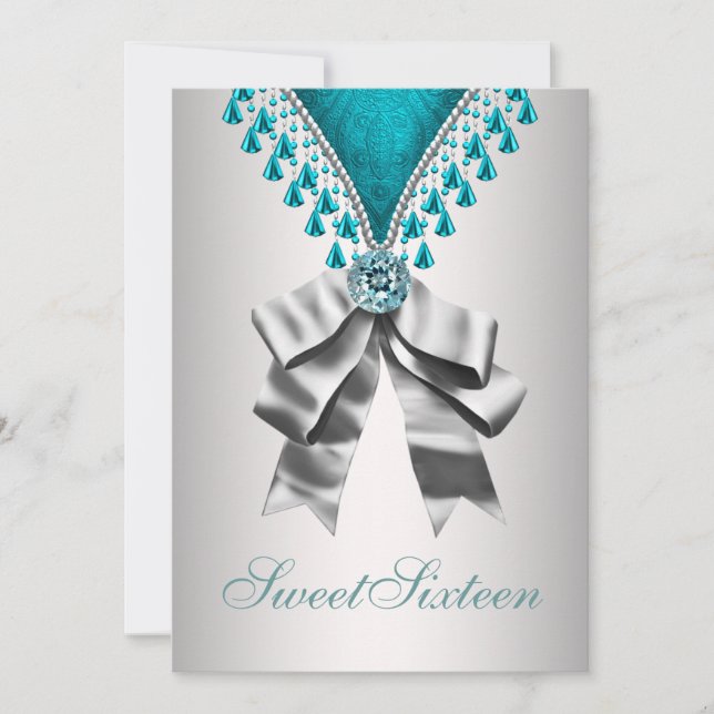 Invitación a fiesta de cumpleaños dieciséis dulce  (Anverso)