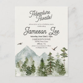 Invitación a fiesta de cumpleaños en bosque forest