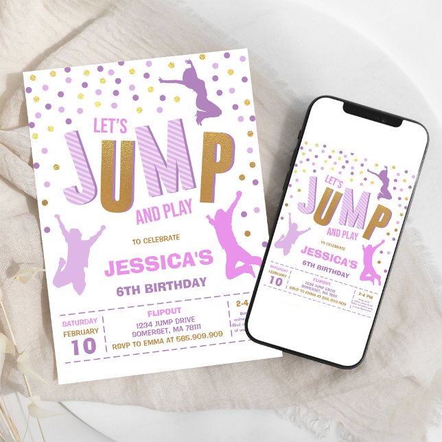 Invitación a fiesta de cumpleaños en casa de salto (Subido por el creador)