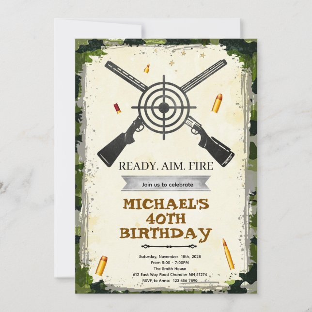 Invitación a fiesta de cumpleaños en galería de ti (Anverso)