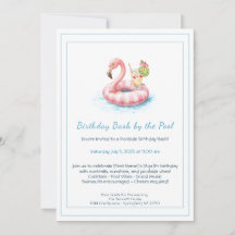 Invitación a Fiesta de Cumpleaños en la Piscina co