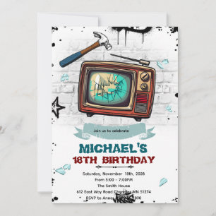 invitación a fiesta de cumpleaños en sala de furia