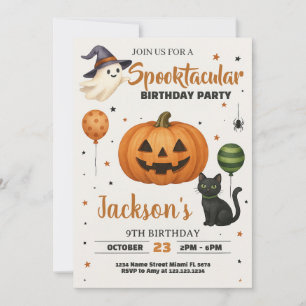 Invitación a fiesta de cumpleaños en Spooktacular