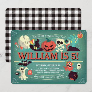 Invitación a fiesta de cumpleaños en Spooktacular