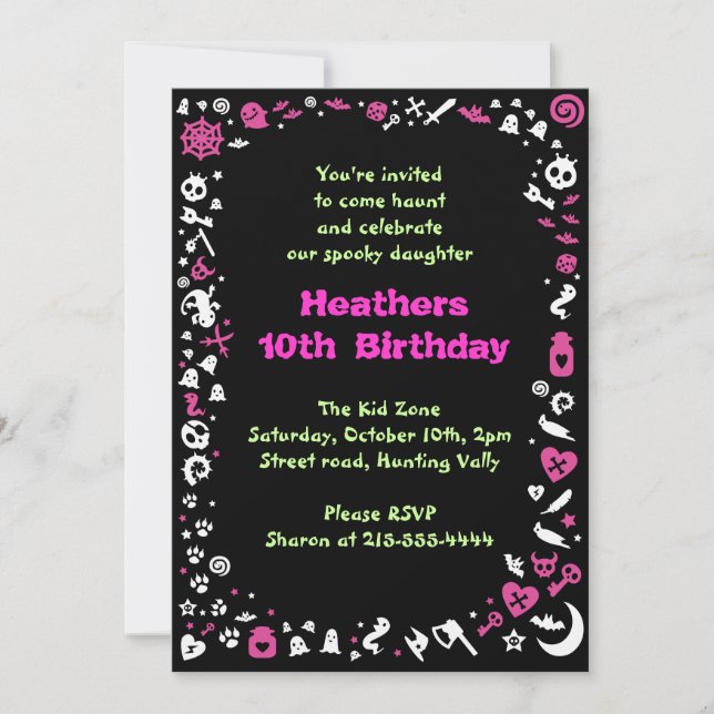 Invitación a fiesta de cumpleaños feliz de Heart H (Anverso)