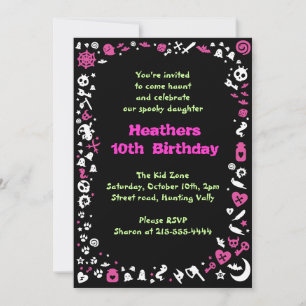 Invitación a fiesta de cumpleaños feliz de Heart H