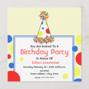Invitación a fiesta de cumpleaños - Gorra del día 