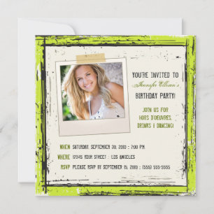 Invitación a fiesta de cumpleaños Grunge Funky (li