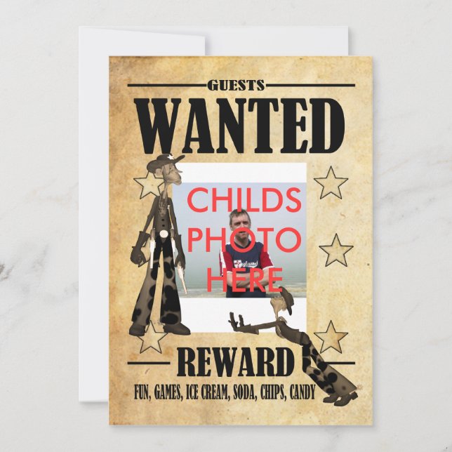 Invitación a fiesta de cumpleaños Los niños buscan (Anverso)