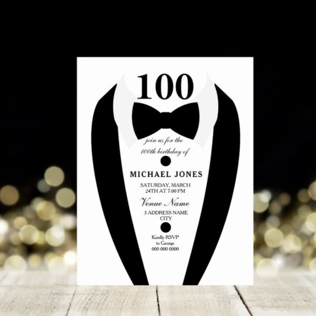 Invitación a fiesta de cumpleaños número 100 de Bo (Subido por el creador)