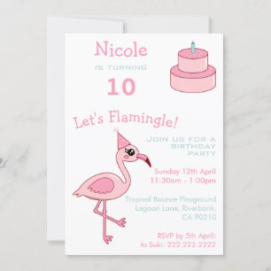 Invitación a fiesta de cumpleaños número 10 del fl